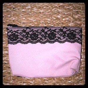 pink and black lace IPSY makeup bag